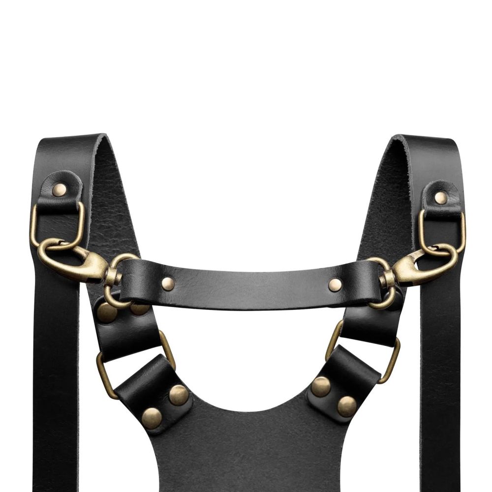 La sangle de poitrine Hantler noir / laiton, 22cm