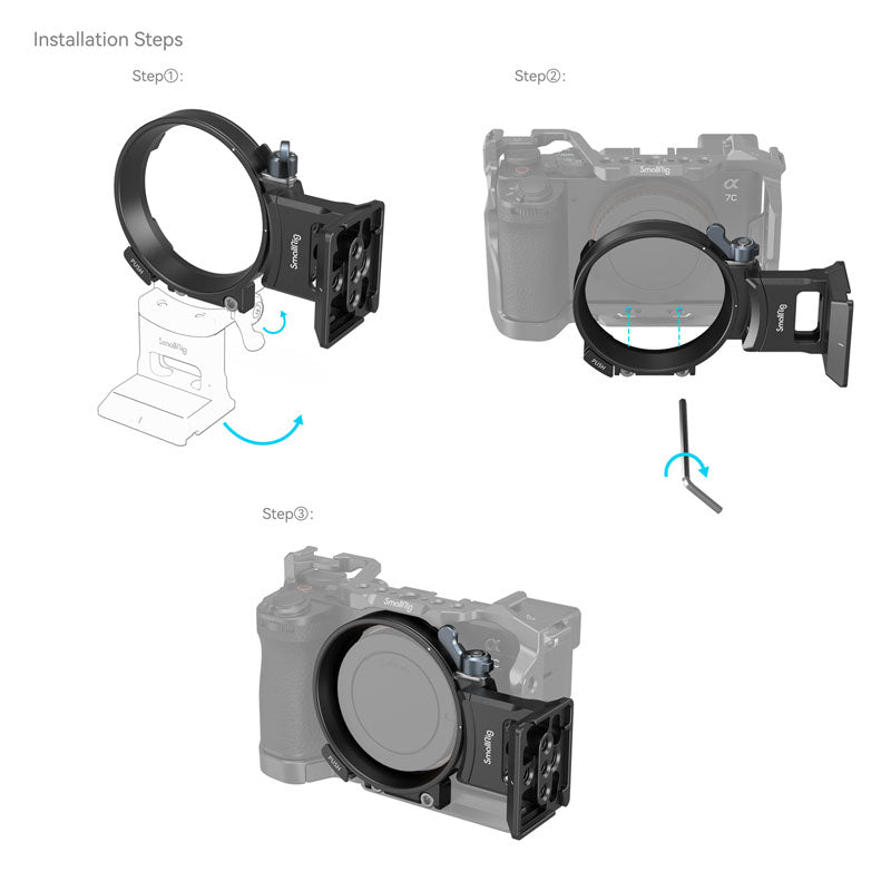 SmallRig 4424 Plaque de Montage Horizontal à Vertical pour Sony Alpha 7C II / 7CR