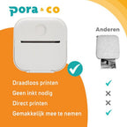 Pora&Co Mini imprimante photo pour smartphone, blanc
