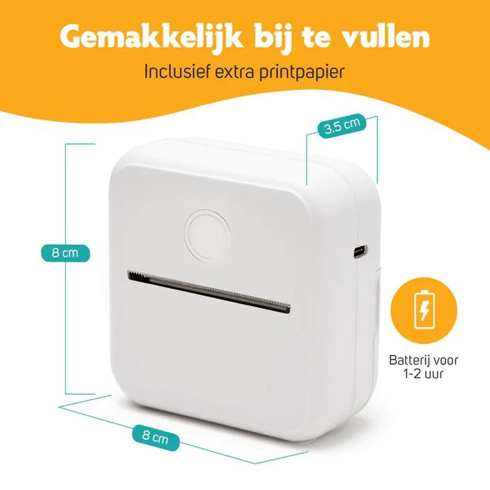Pora&Co Mini imprimante photo pour smartphone, blanc