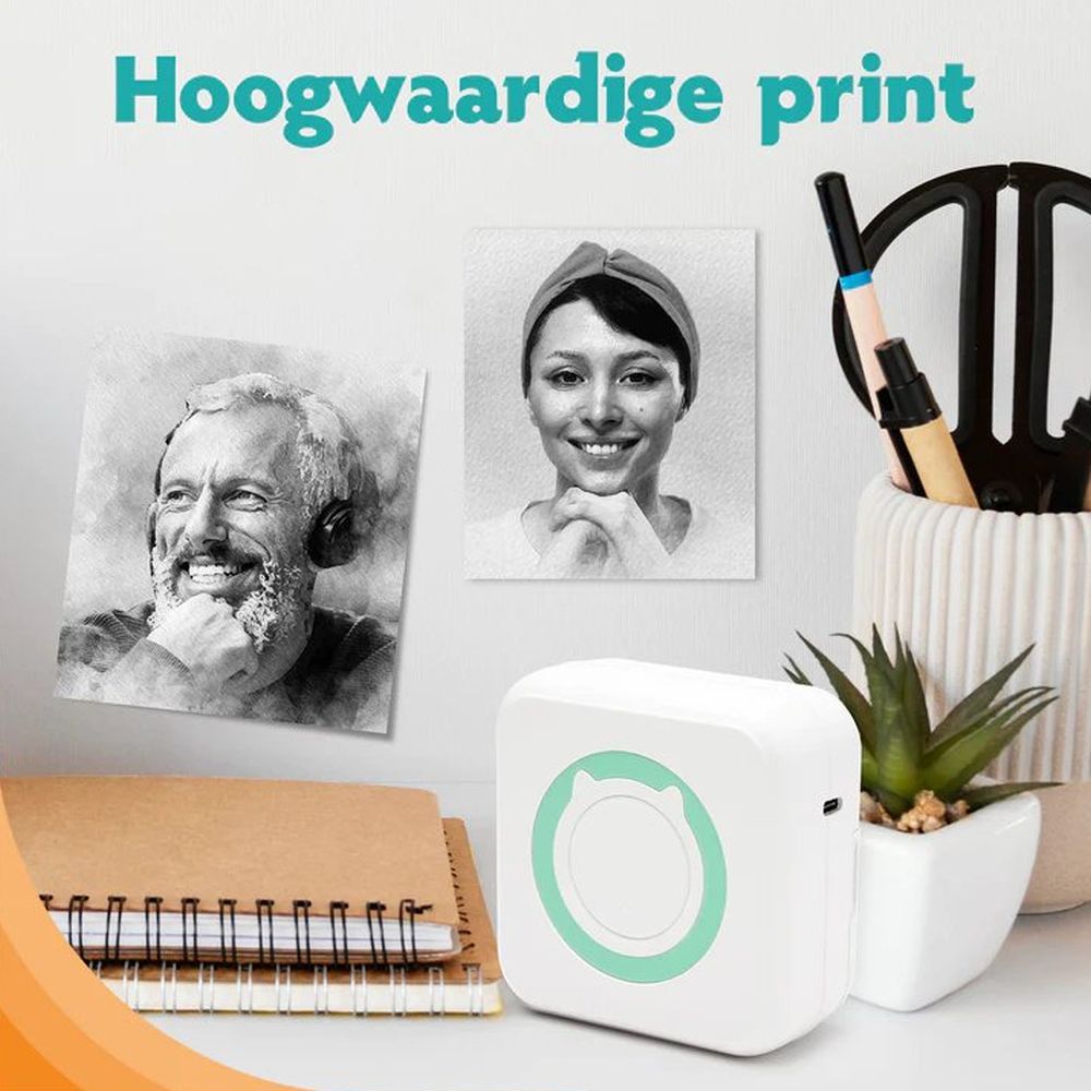 Pora&Co Mini imprimante photo pour smartphone, verte