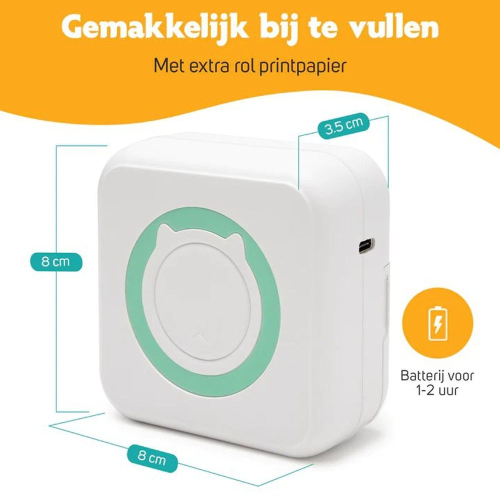 Pora&Co Mini imprimante photo pour smartphone, verte