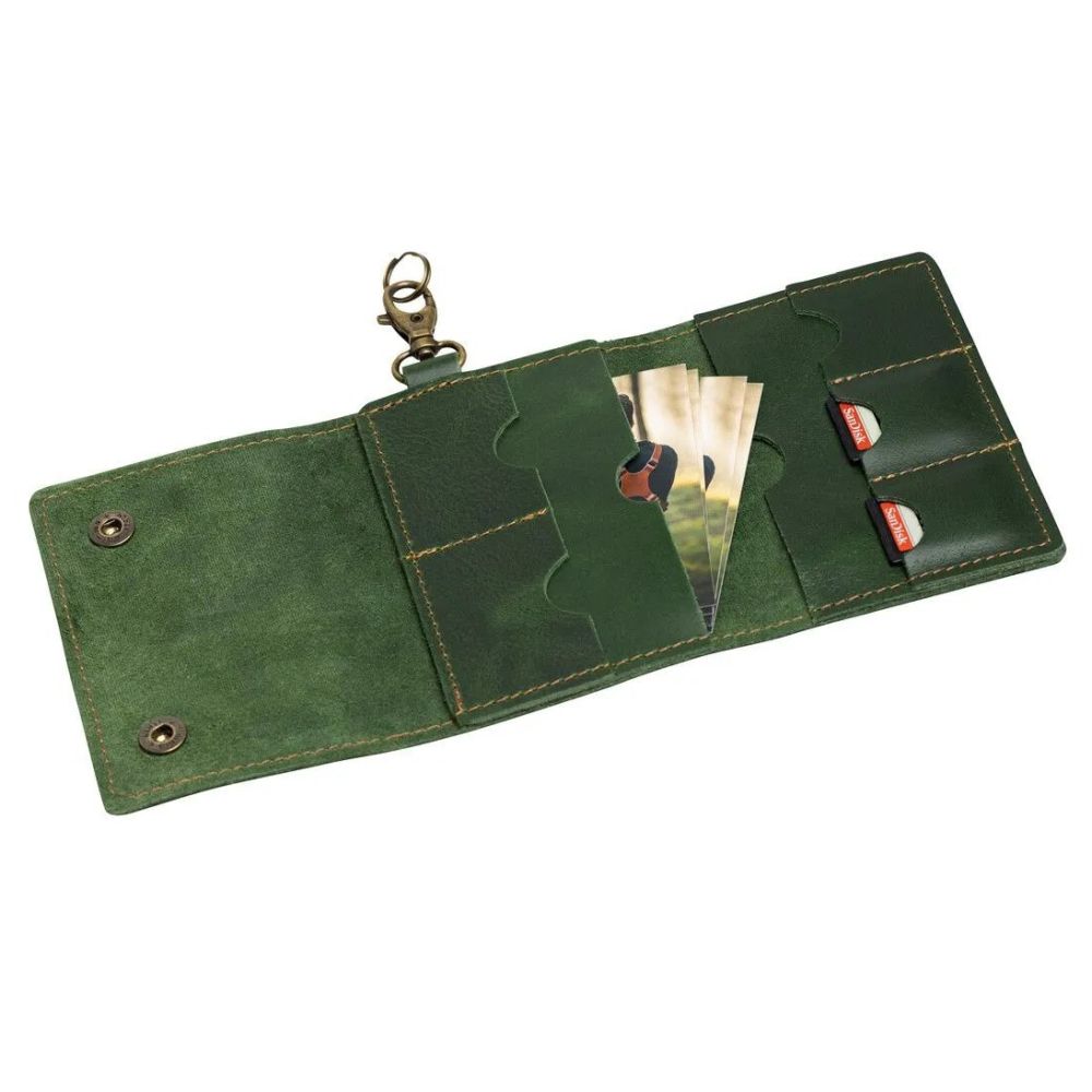 The Hantler Porte-cartes mémoire Premium vert / Laiton, 6x SD