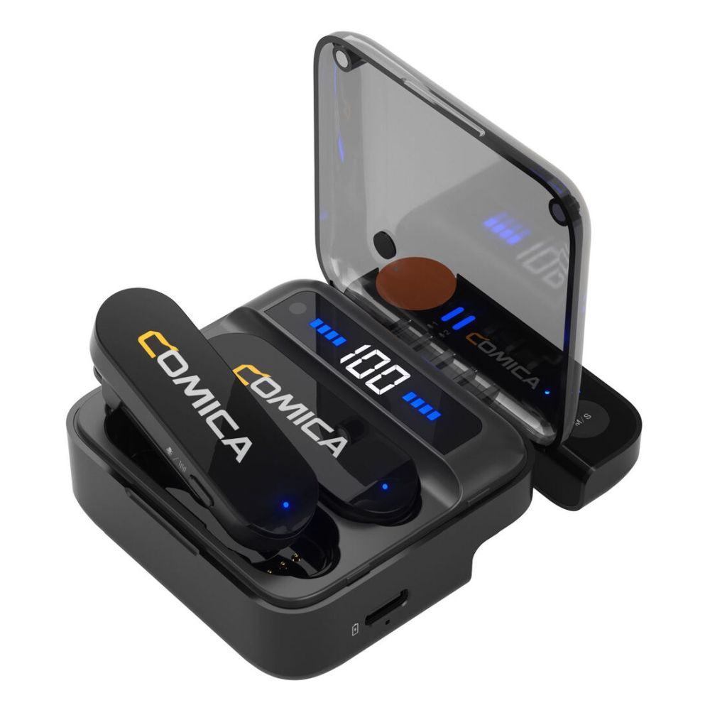Comica Microphone sans Fil pour Smartphone 2,4GHz 2 Émetteurs USB-C
