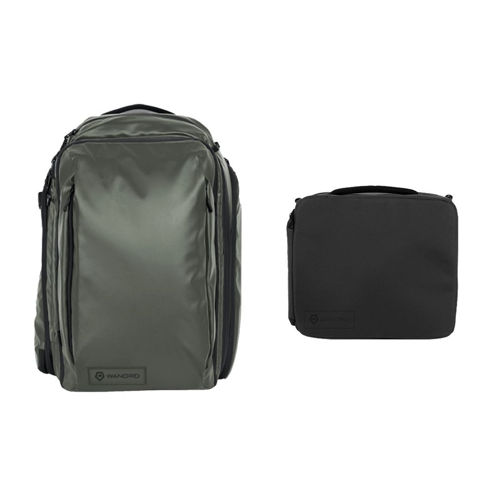 WANDRD Transit 35L Travel Sac à Dos Wasatch Vert Essential Bundle