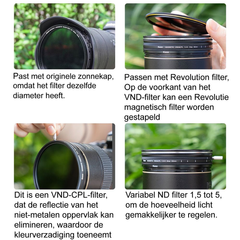 Kit vidéo Kase VND-CPL avec brume noire 82mm