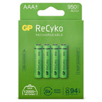 GP NiMH ReCyko AAA 950mAh 1,2V Rechargeable, 4 Pièces