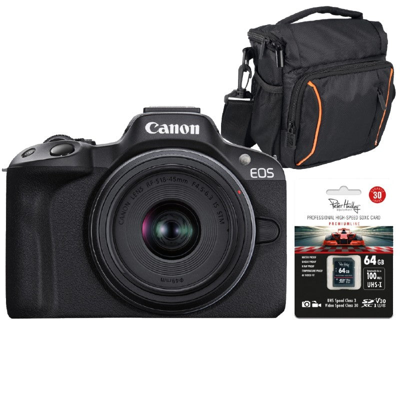Canon EOS R50 noir + RF-S 18-45mm IS STM Starter Kit