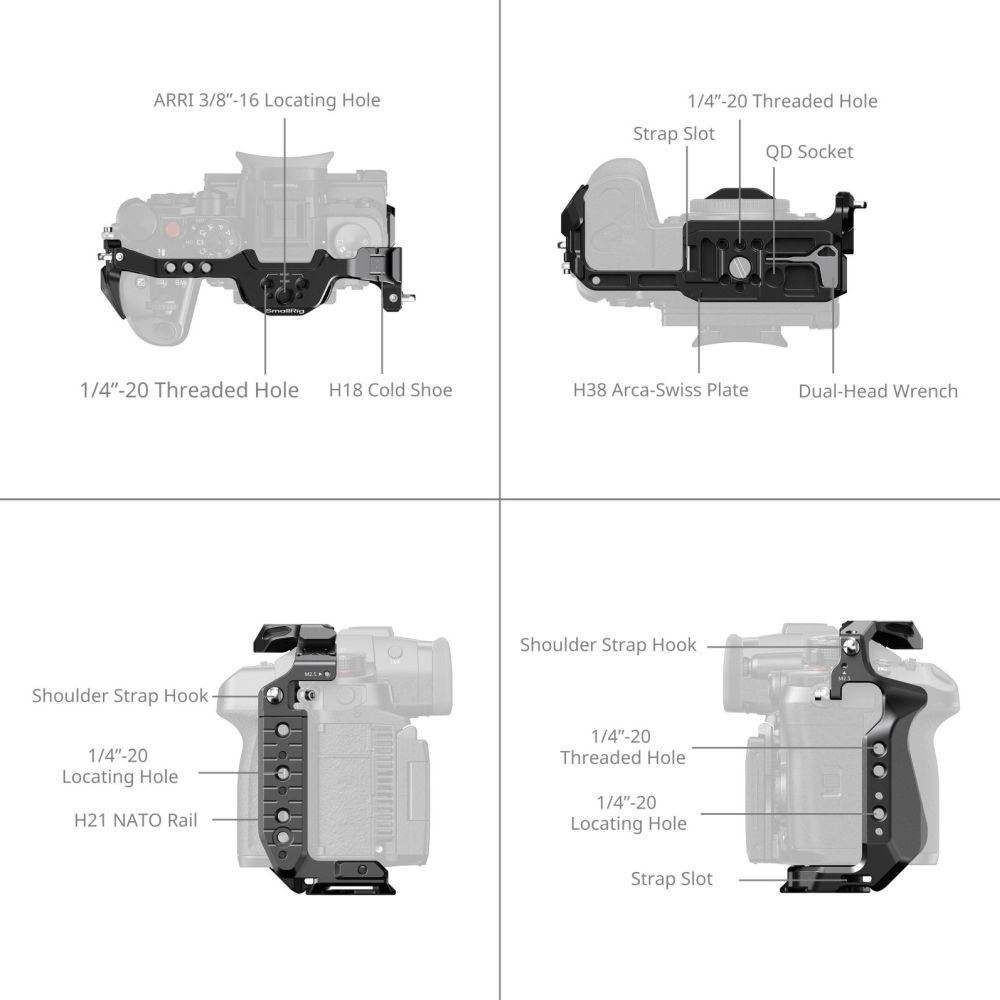 SmallRig HawkLock Kit de cage à déclenchement rapide pour Panasonic LUMIX GH7 / GH6 4825