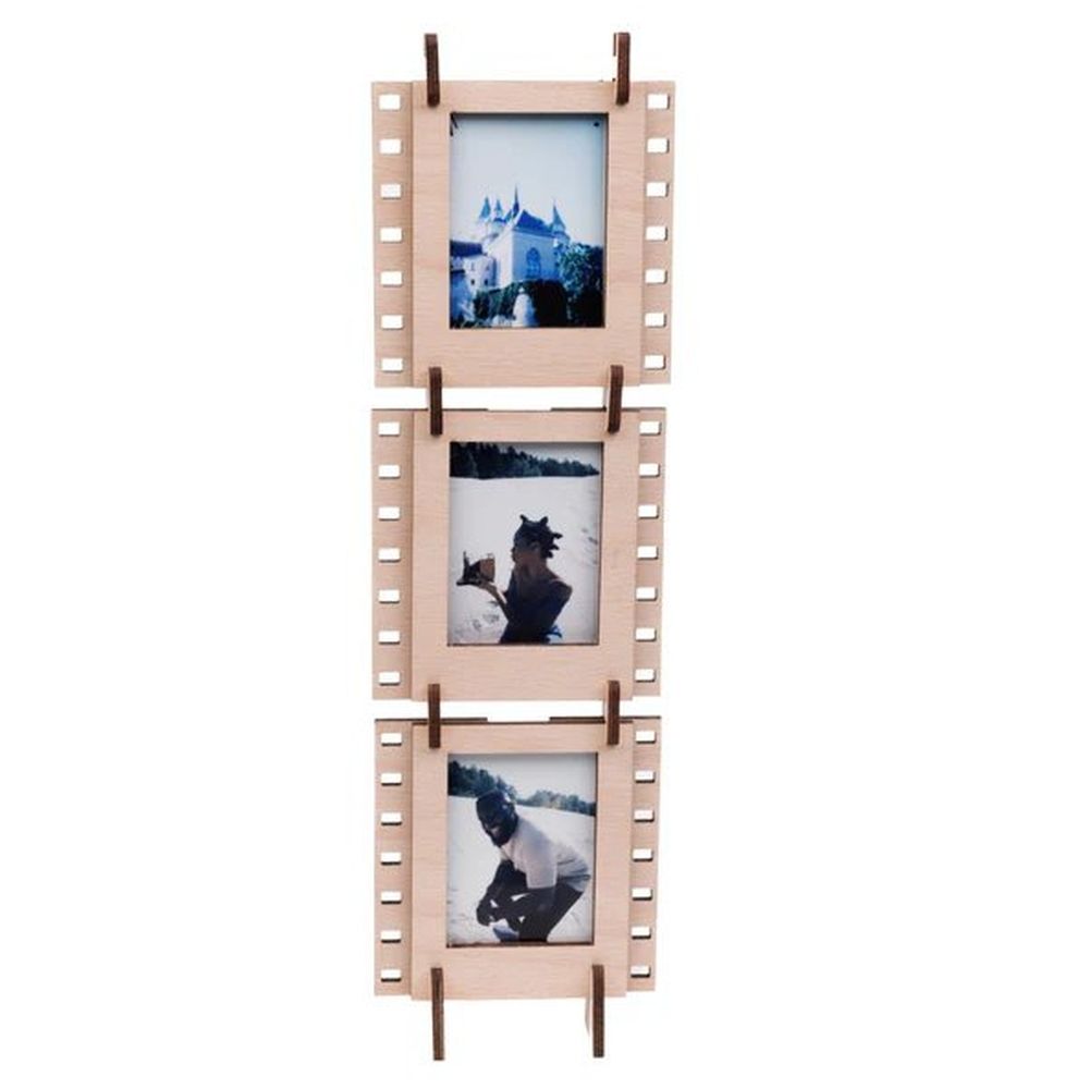 JollyLook 3 cadres photo "Mini", Bois naturel