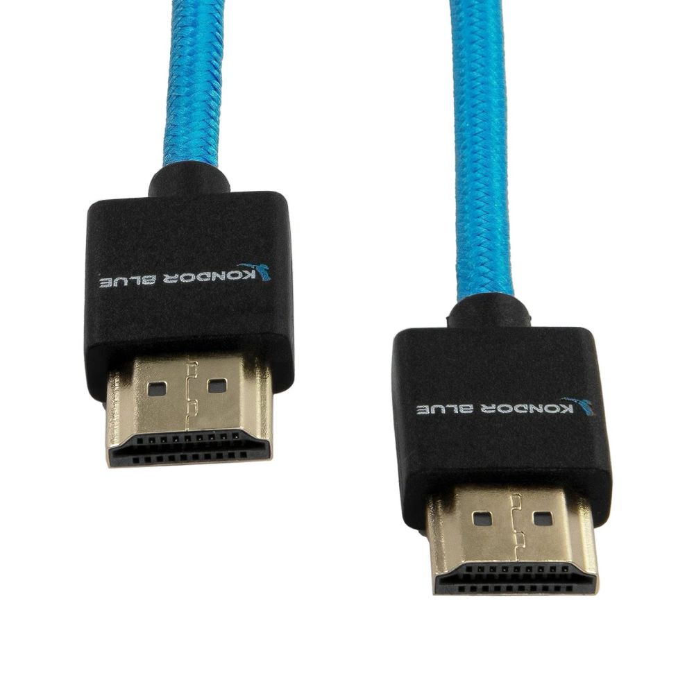 Câble Tressé Fin Kondor Blue HDMI vers HDMI 16" pour les Moniteurs de Caméra
