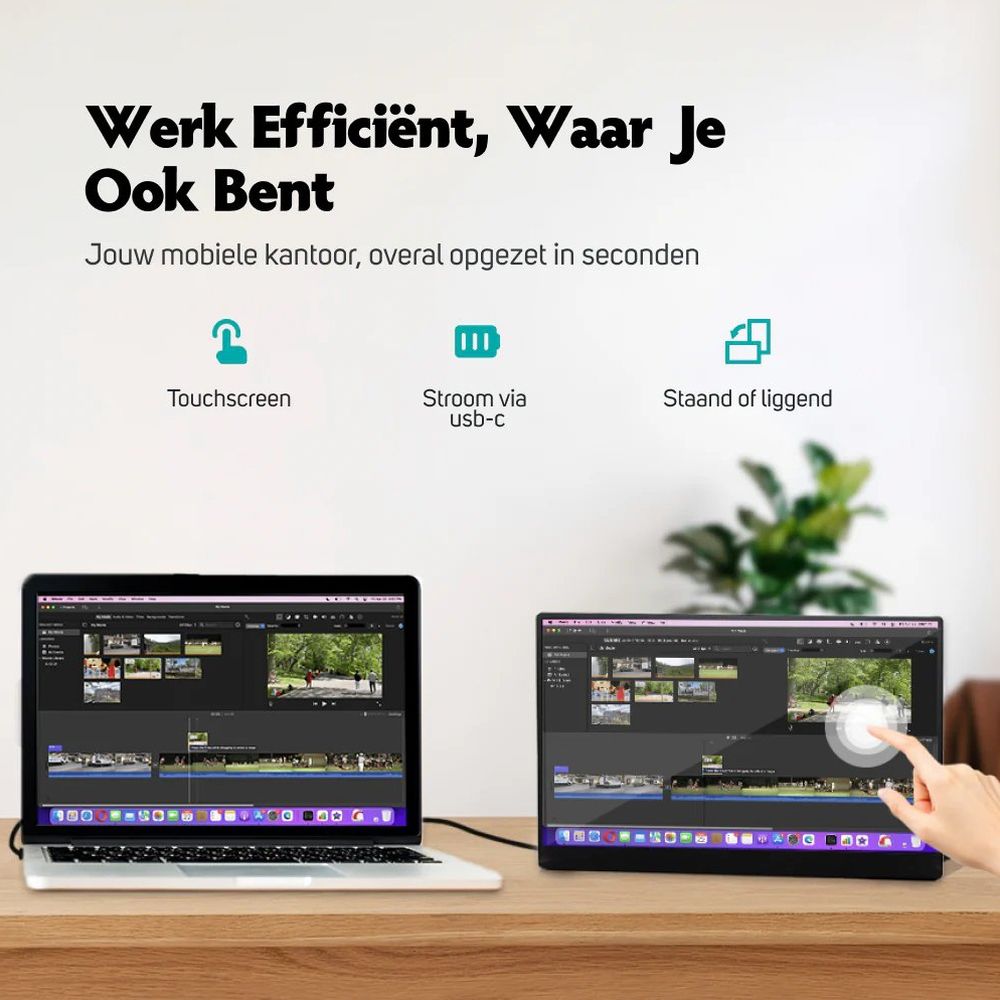 Pora&co Moniteur portable à écran tactile 14 pouces