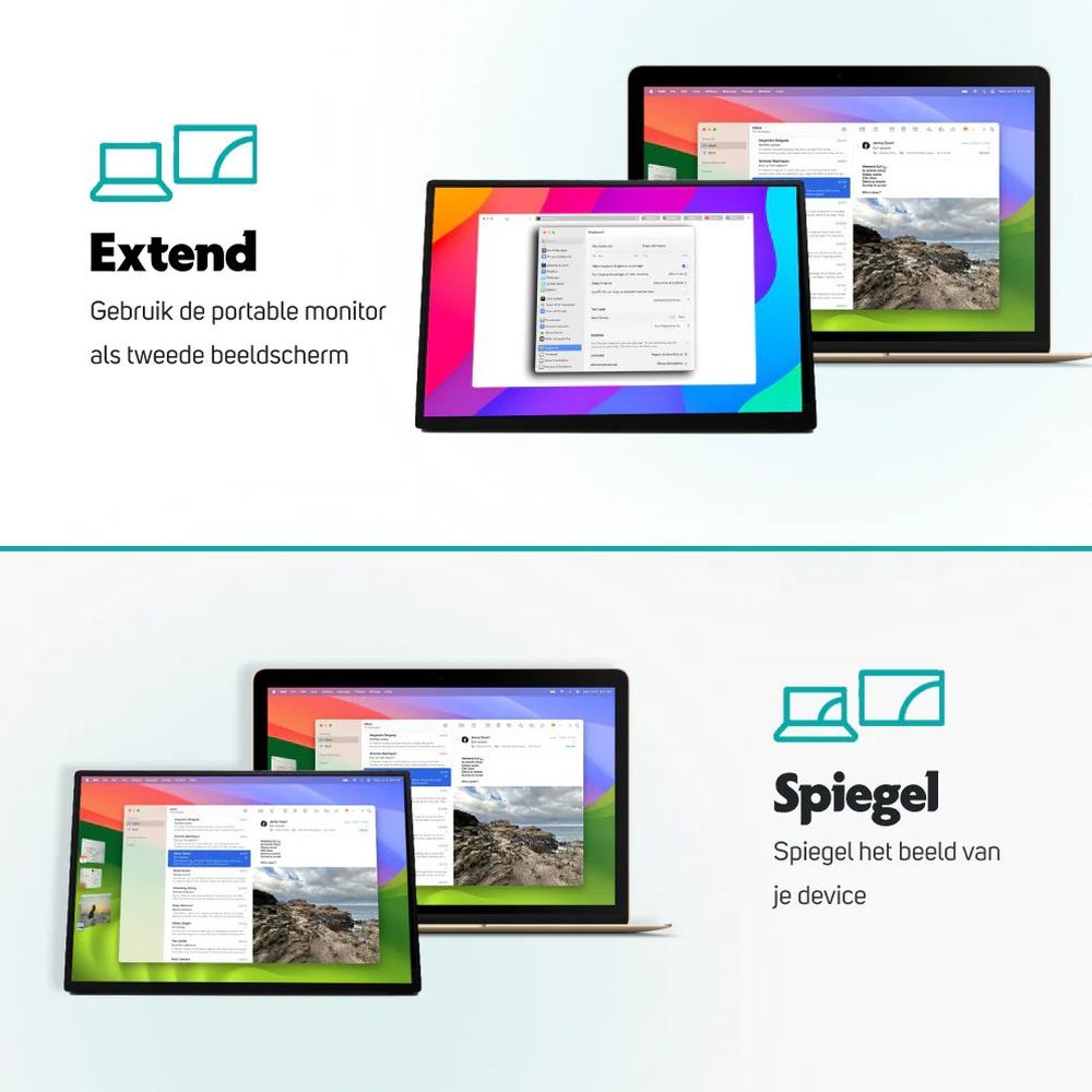 Pora&co Moniteur portable à écran tactile 14 pouces