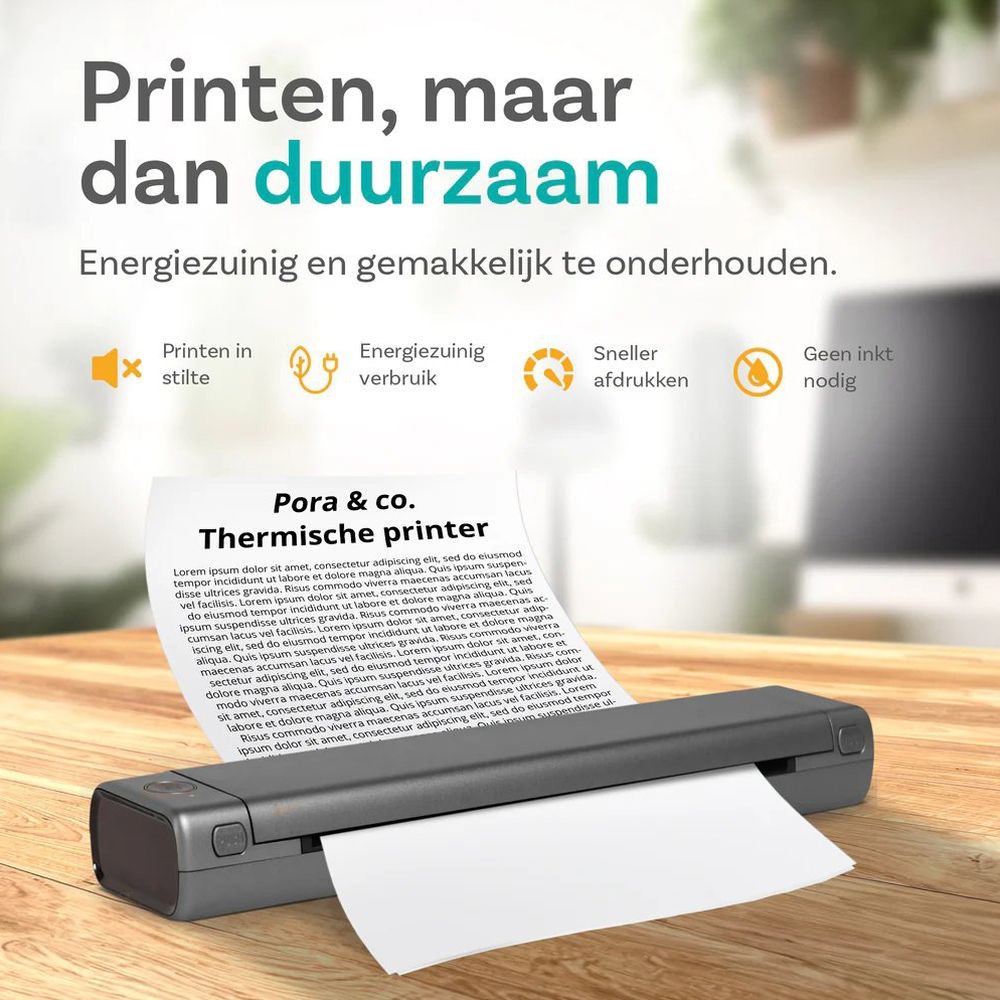 Pora&co Imprimante thermique A4, grise