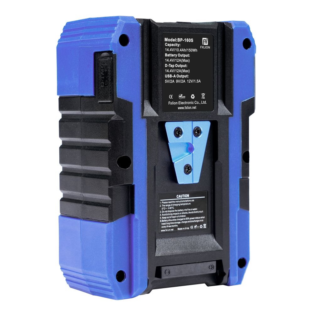Fxlion Cool Noir V-Mount Batterie, 14.4V, 150Wh avec USB, D-Tap