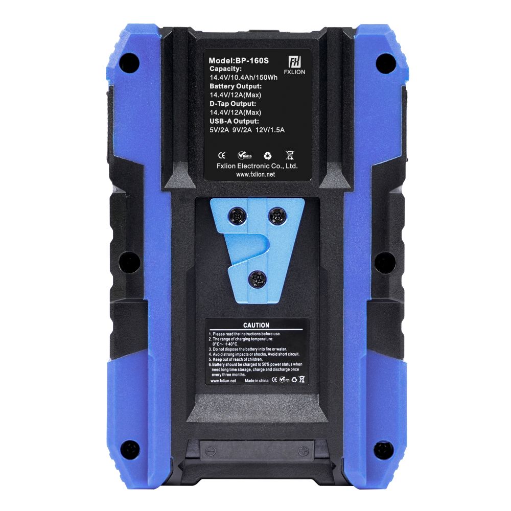 Fxlion Cool Noir V-Mount Batterie, 14.4V, 150Wh avec USB, D-Tap