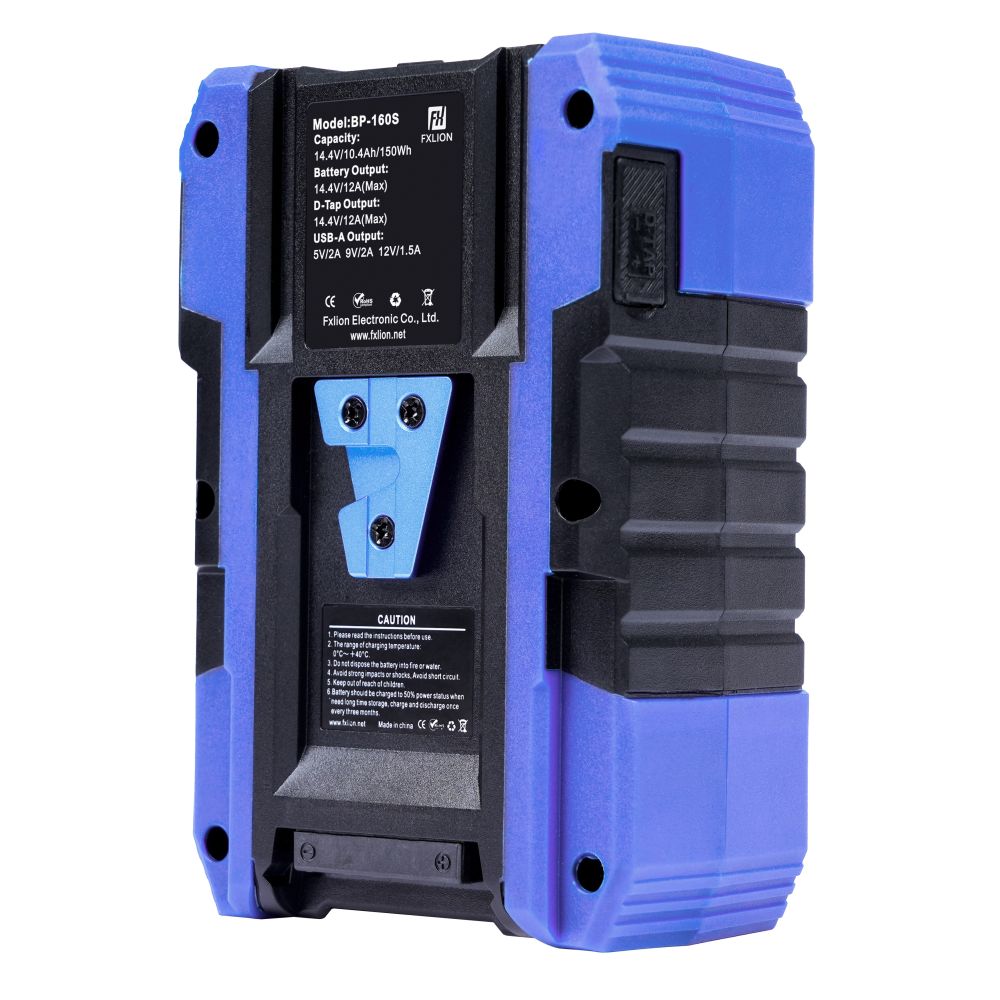 Fxlion Cool Noir V-Mount Batterie, 14.4V, 150Wh avec USB, D-Tap