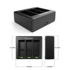 Telesin Chargeur pour 3 Batteries pour GoPro HERO 9/10/11/12