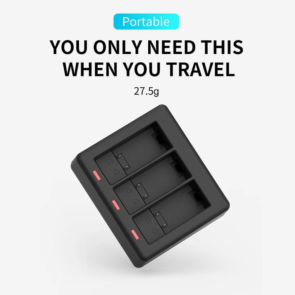 Telesin Chargeur pour 3 Batteries pour GoPro HERO 9/10/11/12