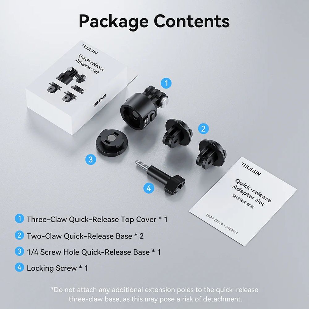 Telesin Magnetic Quick Release Adapter Set