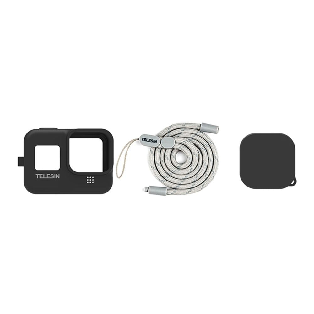 Telesin Housse de protection en silicone, noire pour GoPro 8