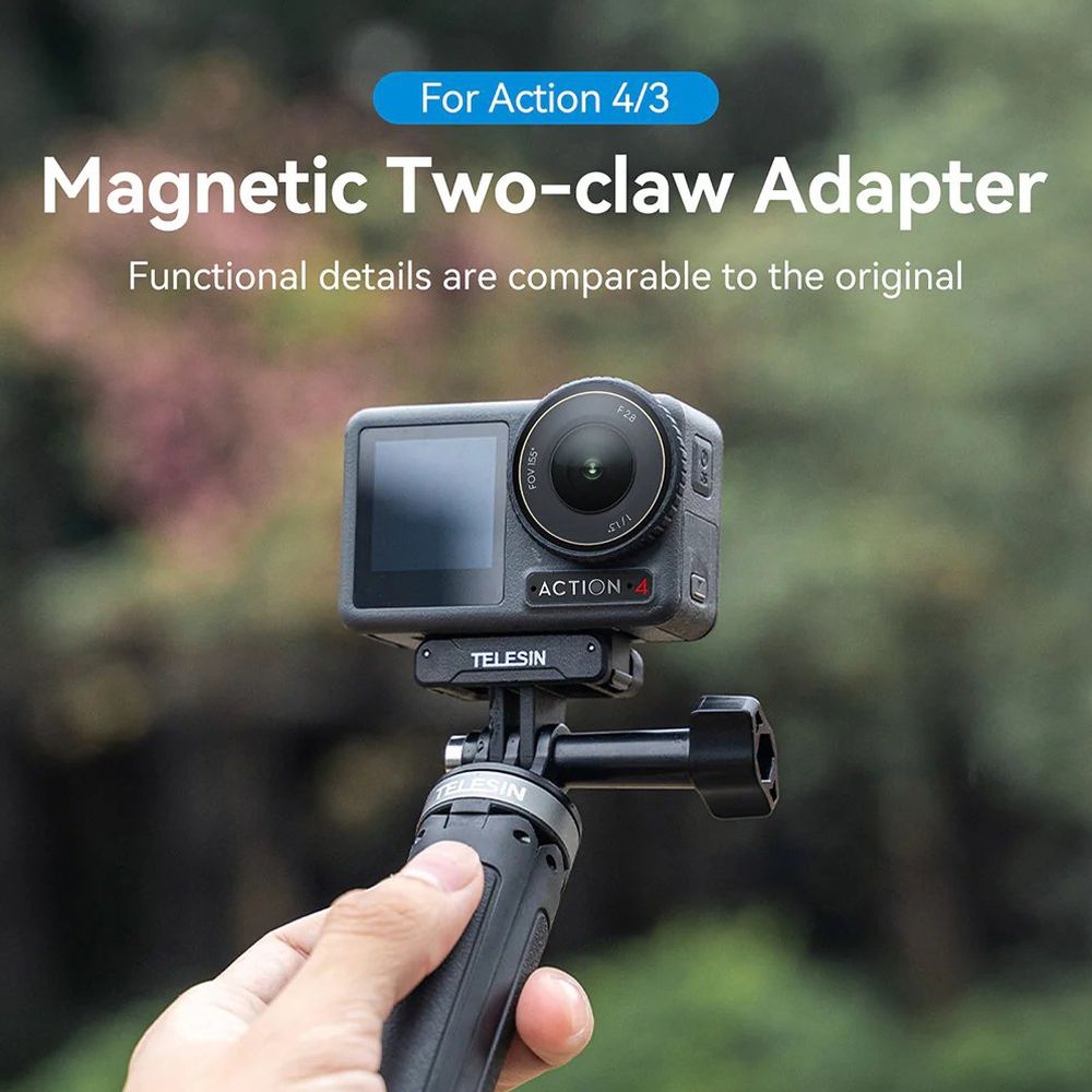 Telesin Support magnétique à deux griffes pour DJI Osmo Action 3