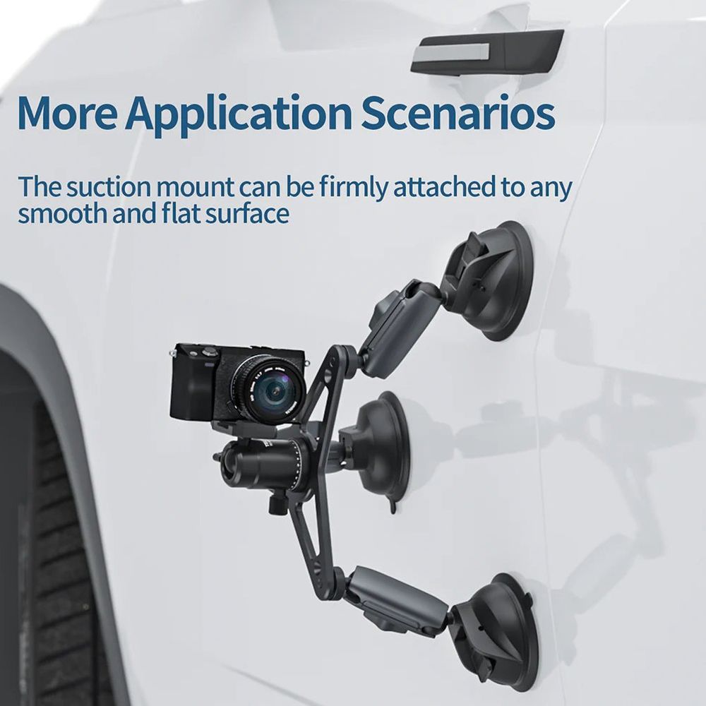 Telesin 3-Arm Ventouse Monture pour GoPro+appareil photo (avec 3 ventouses)