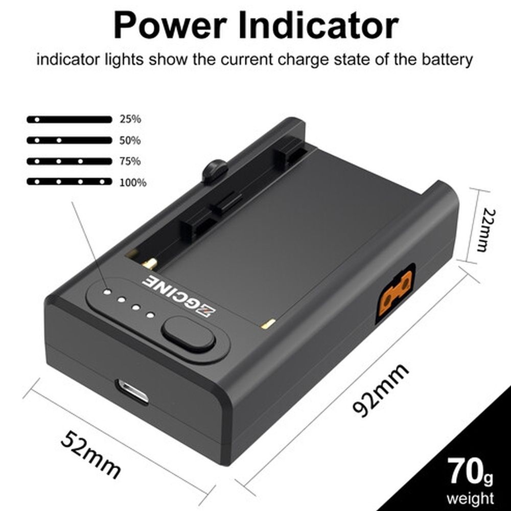 ZGCINE NPF Batterie Multi Use Chargeur Adaptateur avec USB et D-Tap (Adaptateur de Chargeur Multi-usages avec USB et D-Tap)