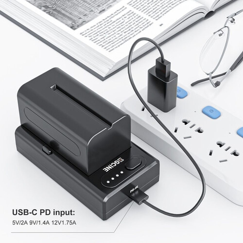 ZGCINE NPF Batterie Multi Use Chargeur Adaptateur avec USB et D-Tap (Adaptateur de Chargeur Multi-usages avec USB et D-Tap)