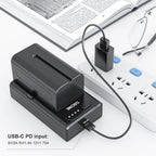 ZGCINE NPF Batterie Multi Use Chargeur Adaptateur avec USB et D-Tap (Adaptateur de Chargeur Multi-usages avec USB et D-Tap)