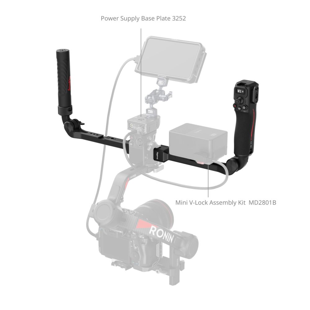 SmallRig 4327 Poignée double de contrôle de la mise au point pour la série DJI RS