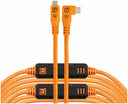 Outils de Fixation TetherPro Optima 10G USB-C, 31' (9,4m), Droit vers l'Orange Droit.