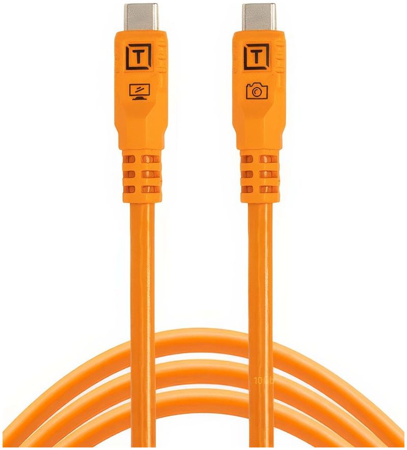 Tether Tools TetherPro Optima 10G USB-C, 3 m (10'), Orange Droit