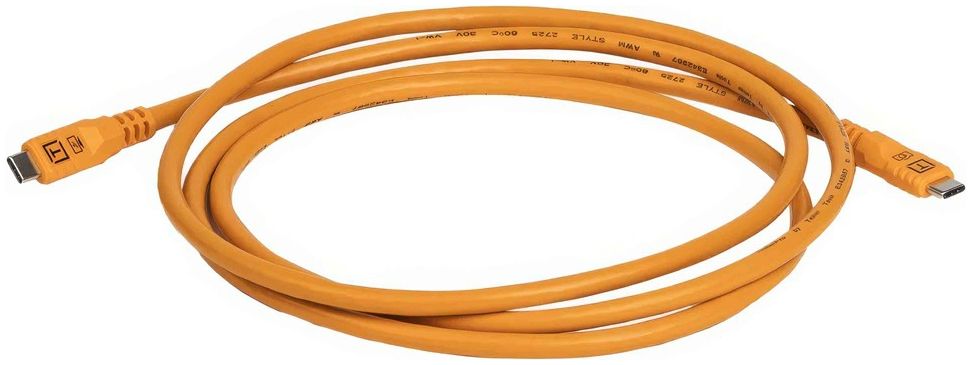 Tether Tools TetherPro Optima 10G USB-C, 3 m (10'), Orange Droit