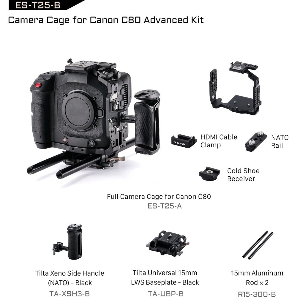 Tilta ES-T25-B Cage à caméra pour Canon C80 Advanced Kit