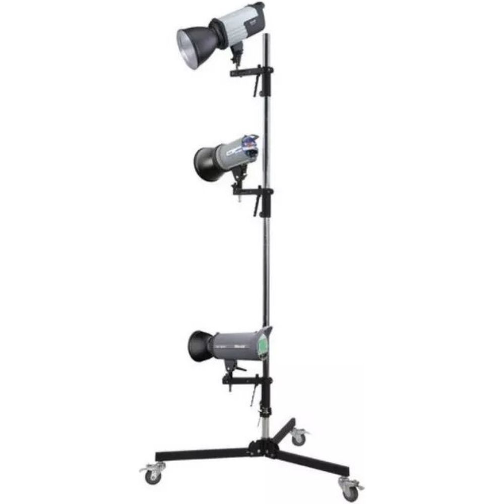 Bresser Colonne de fixation + embout pour D-20 Support de lampe Multi 220cm + roues