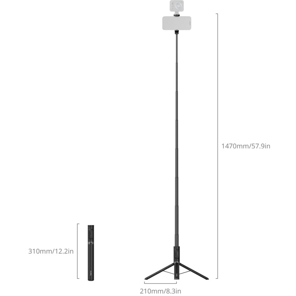 SmallRig 5291 ST30 Lite One-Touch Deploy Perche à Selfie Trépied (bâton de selfie)
