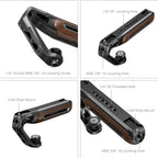SmallRig 5252 Poignée supérieure en bois avec vis de positionnement 1/4"-20 et ARRI 3/8"-16