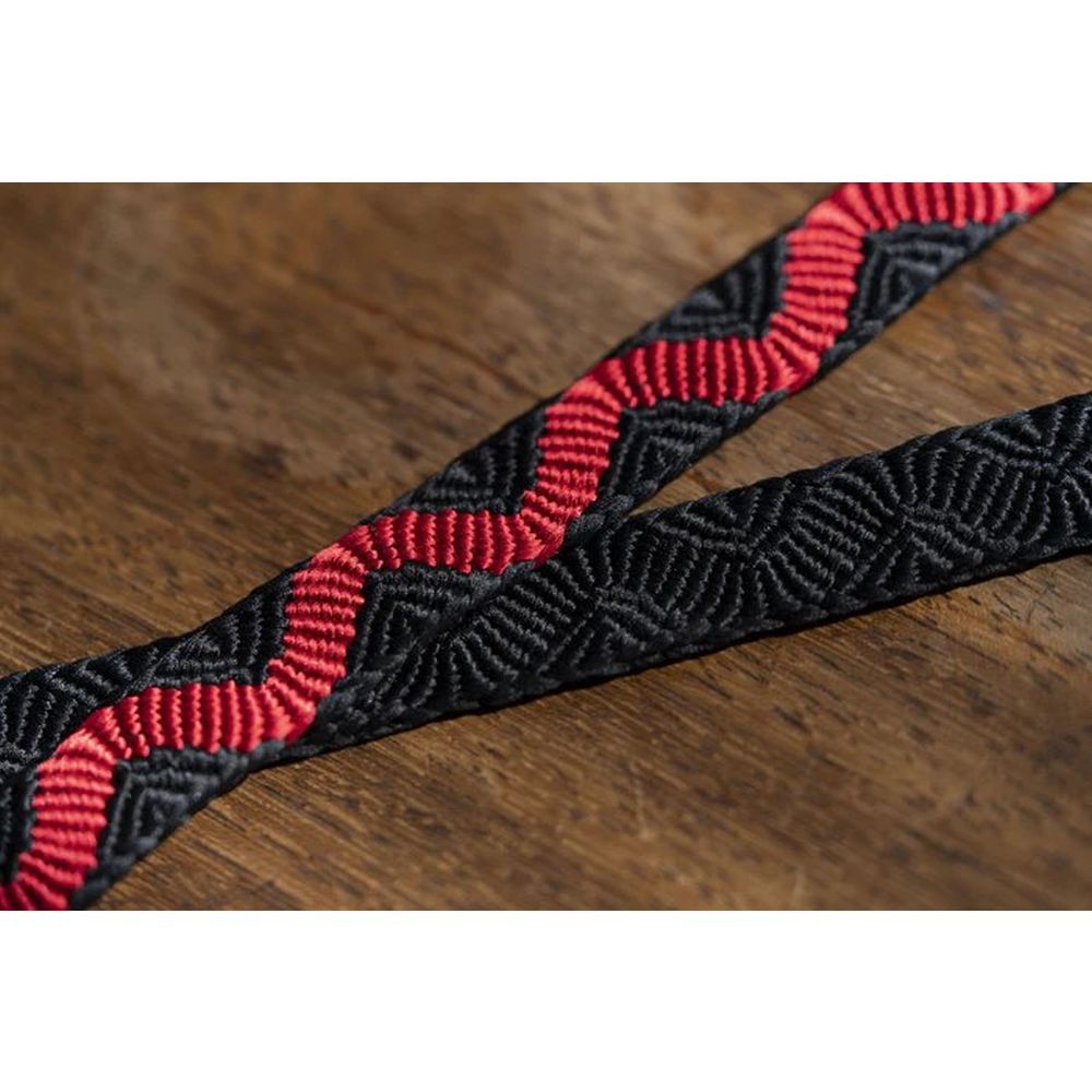 Artisan & Artist ACAM 317 Sazanami Bracelet en soie noir/rouge