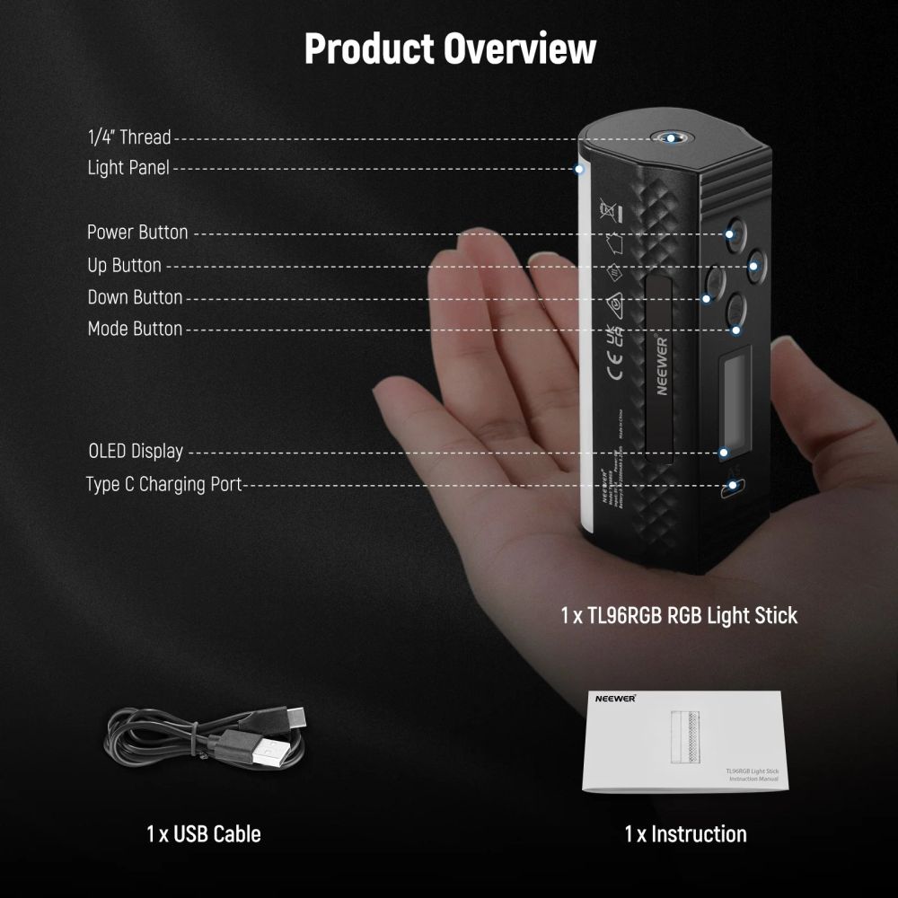 Lampe magnétique LED RGB Neewer TL96