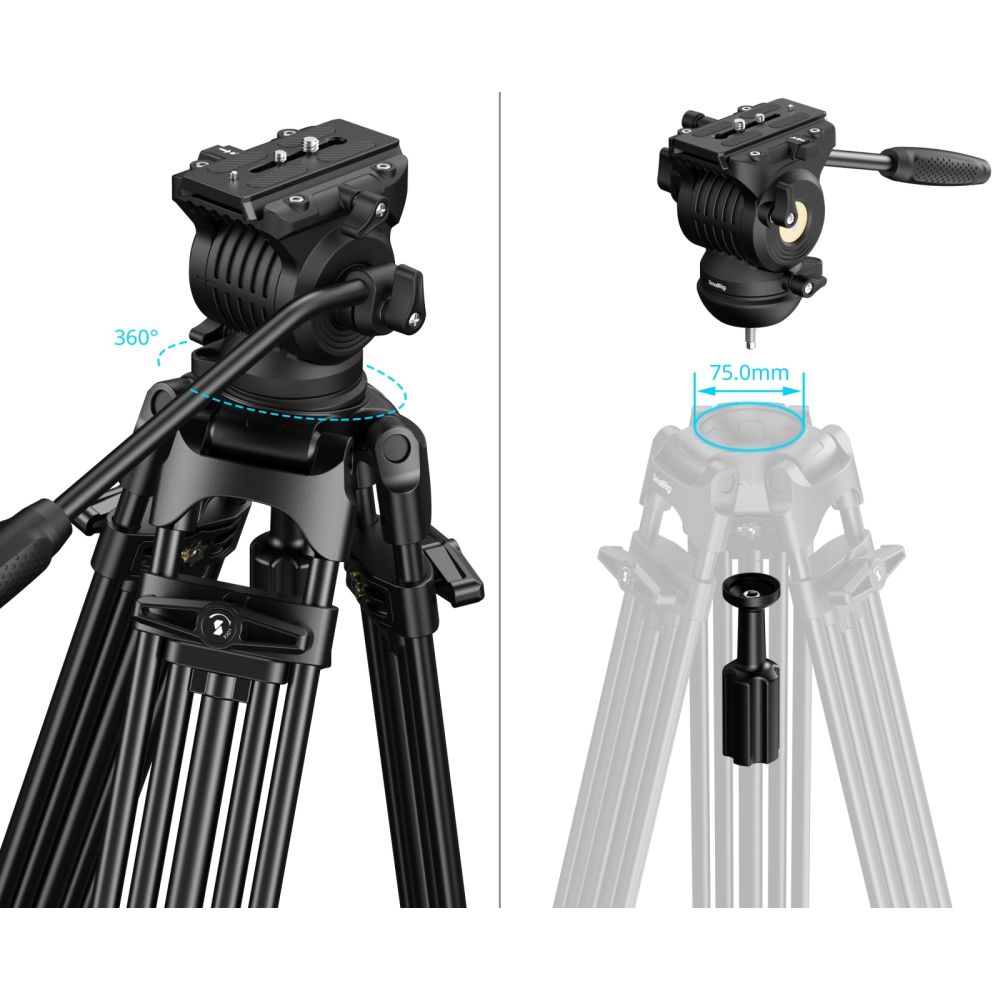 SmallRig 5442 FSD14 FreeSpeed Trépied robuste en alliage d'aluminium