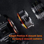 K&F Objectif Adaptateur Pentax K - Sony E-Mount (PRO)