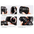 K&F Adaptateur d'objectif Nikon F - Sony E-Mount (IV PRO)
