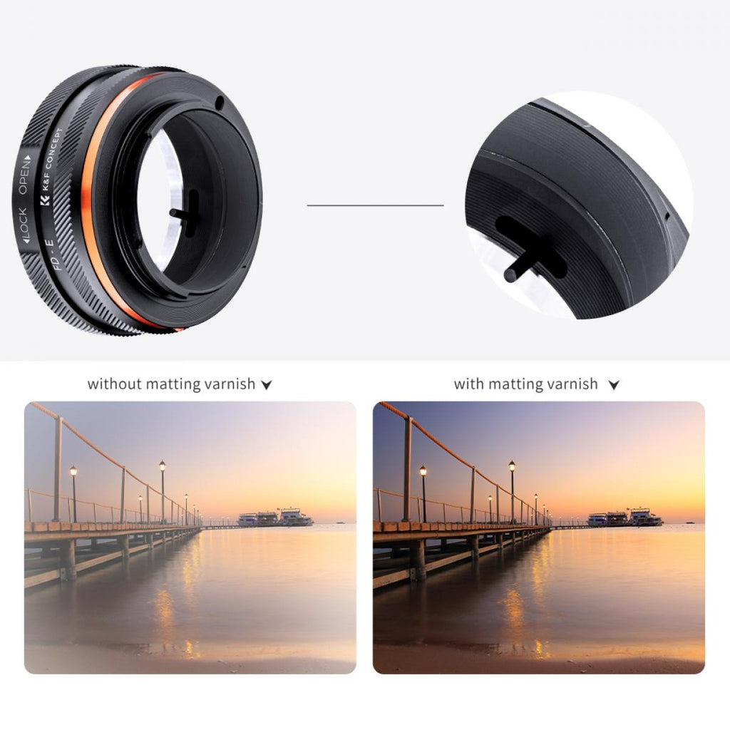 K&F Adaptateur d'objectif Canon FD - Sony E-Mount (IV PRO)