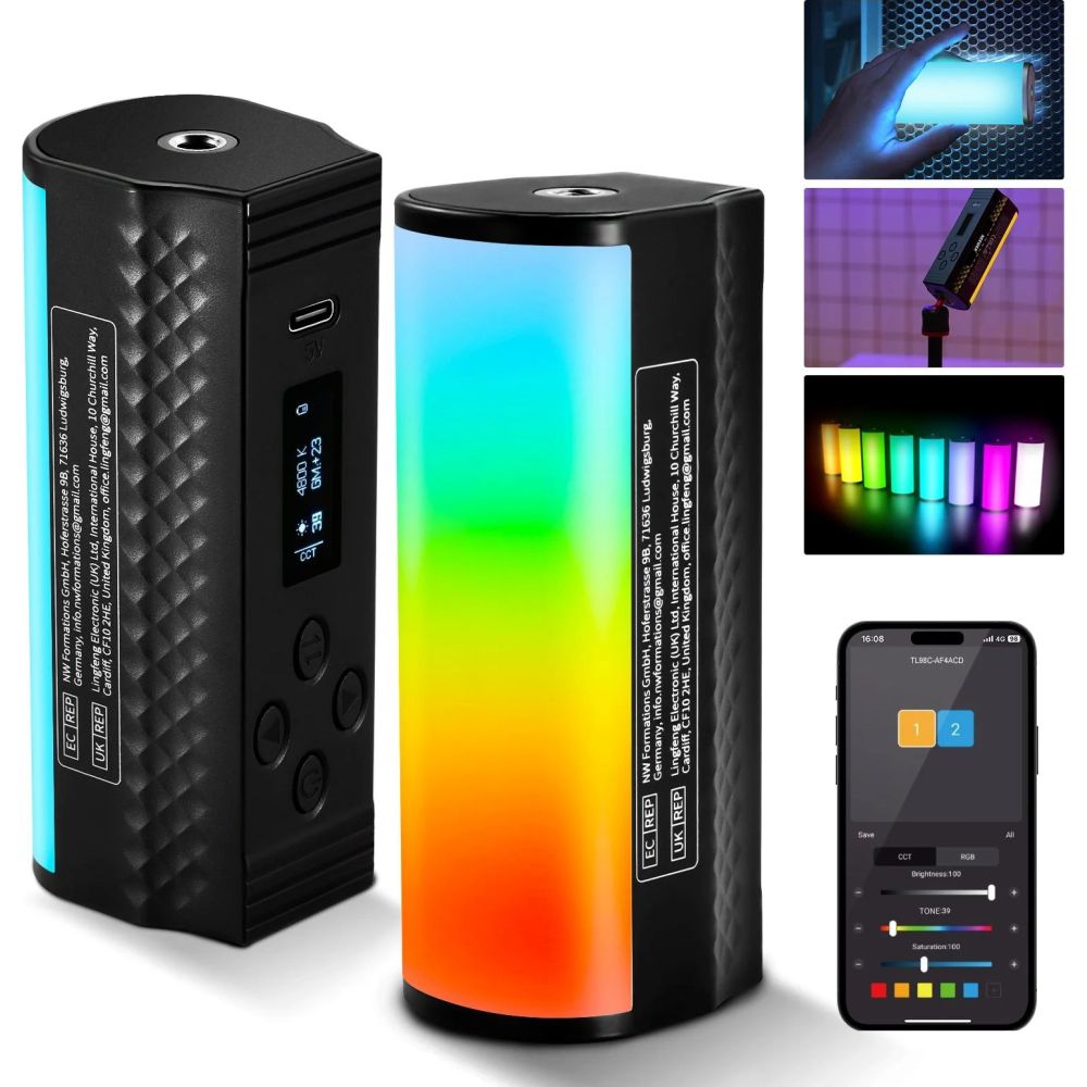 Neewer TL98C 6W Tube lumineux RGB magnétique 108cm