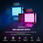 Kit d'éclairage LED RGB Neewer 660 PRO II 2x 50W avec supports et sac de transport