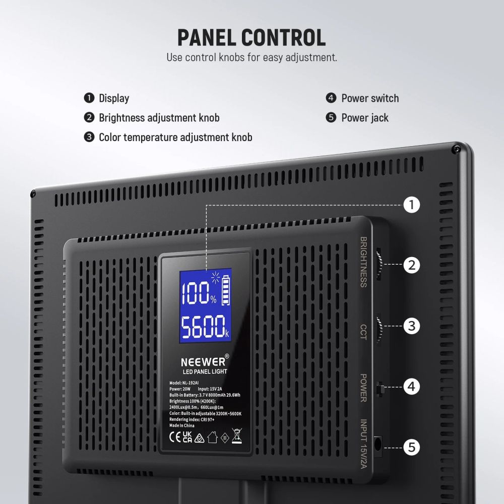 Panneau lumineux LED bicolore Neewer NL-192AI 20 W