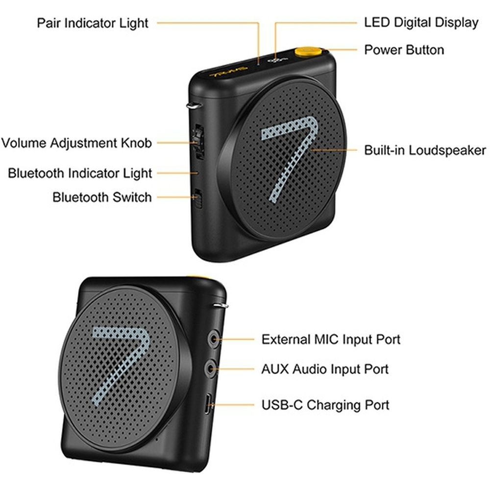 Enceinte de présentation 7Ryms avec casque sans fil - noir