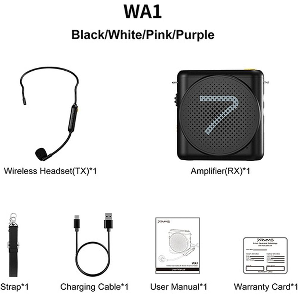 Enceinte de présentation 7Ryms avec casque sans fil - noir