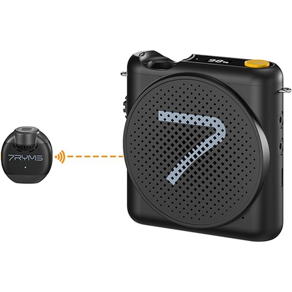 7Ryms Presentation Speaker with Wireless Microphone - Black